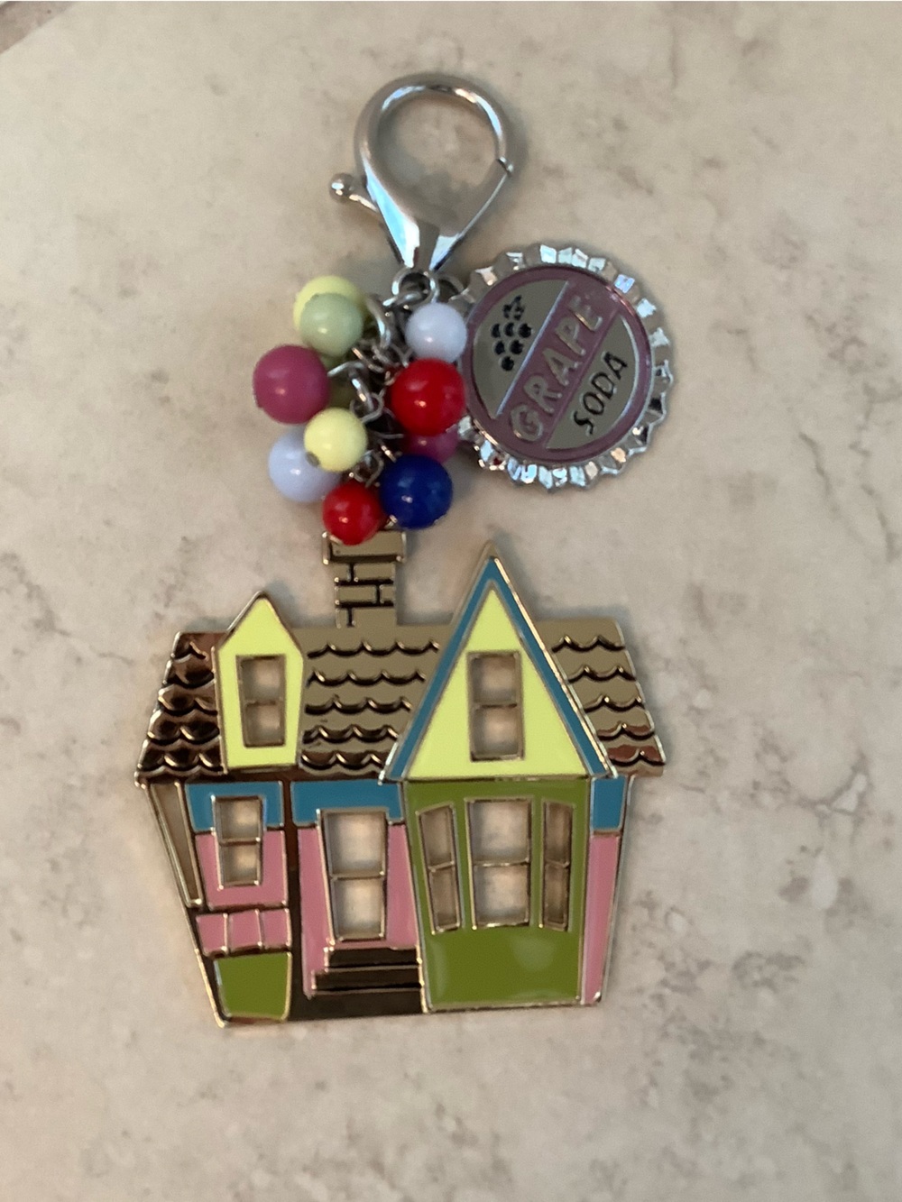 Disney Up House Balloons and Grape Soda Key chain/ bag harm
